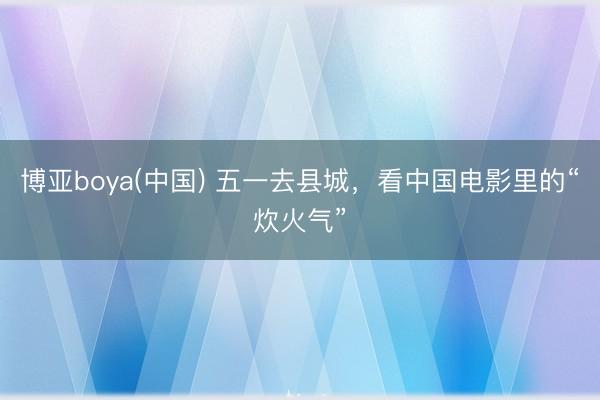 博亚boya(中国) 五一去县城,看中国电影里的“炊火气”