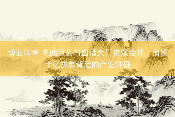 博亚体育 电商巨头与白酒大厂夜深会师，宿迁十亿拼单背后的产业详确