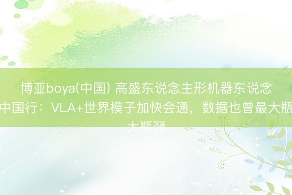 博亚boya(中国) 高盛东说念主形机器东说念主中国行：VLA+世界模子加快会通，数据也曾最大瓶颈