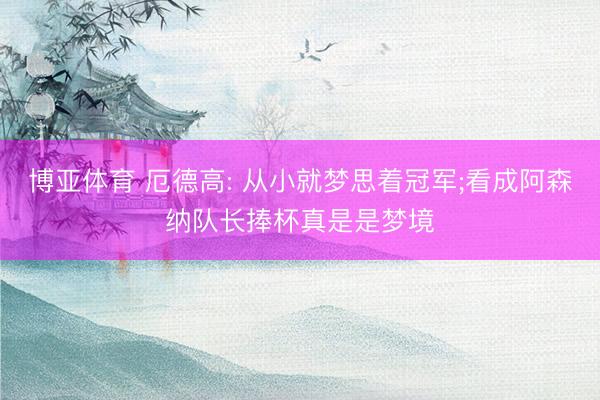 博亚体育 厄德高: 从小就梦思着冠军;看成阿森纳队长捧杯真是是梦境