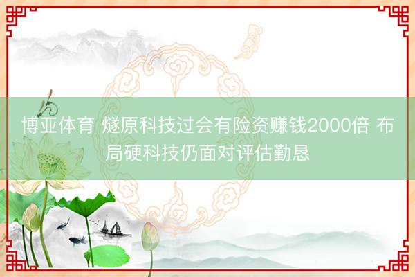 博亚体育 燧原科技过会有险资赚钱2000倍 布局硬科技仍面对评估勤恳