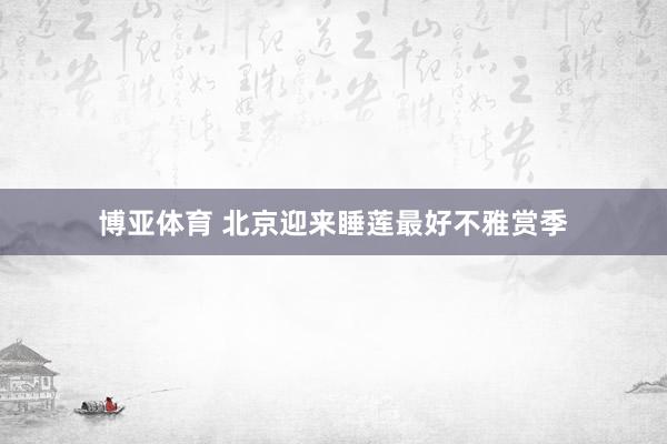 博亚体育 北京迎来睡莲最好不雅赏季